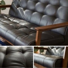 2pソファ　黒　ビンテージ-千鳥柄 フレンチ 韓国 量産型 ネイルチップ