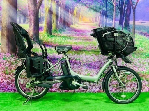 ❹ 4626子供乗せ電動自転車ブリヂストン3人乗り新品20インチ良好バッテリー
