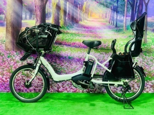 ❹ 4627子供乗せ電動自転車ヤマハ3人乗り新品20インチ良好バッテリー