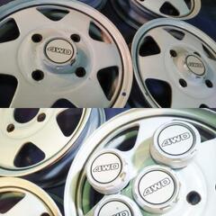 昭和 12インチ【PCD114.3】スズキ 三菱 ミツビシ 軽自動車 旧車 ホワイト 白 TOPY スチール アルト マー坊 キャリー エブリィ ミニカ ミニキャブ