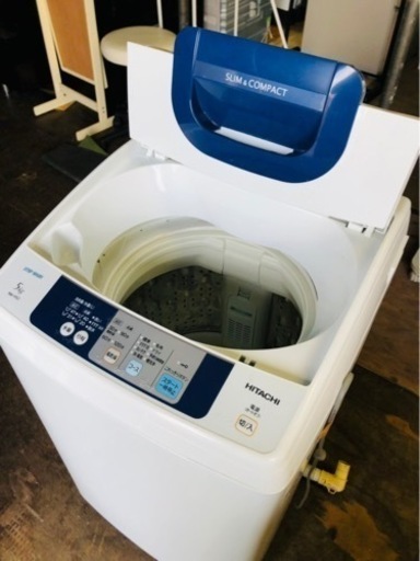 配送可能　日立 全自動洗濯機 5kg ピュアホワイト NW-H52 W