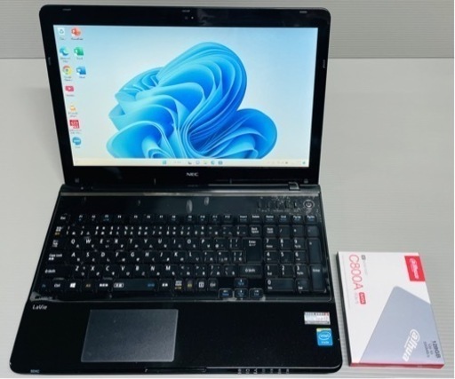 【受け渡し先決定済み】配送可！　年賀状　MicrosoftOffice、新品SSD、Windows11搭載　NEC製ノートパソコン　Word、Excel、カメラ、ACアダプター付属