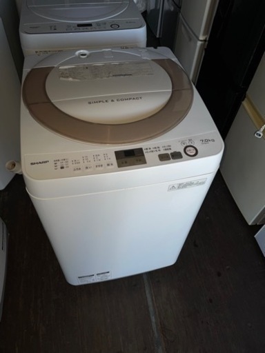 No.1592 SHARP 7kg洗濯機　2017年製　近隣配送無料