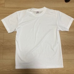 Tシャツ メンズM 白 2着（ポリエステル1, 綿1）