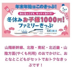 12月29日限定新幹線親子ペアチケット新大阪小倉間9000円大人...