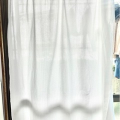 白カーテン 高さ170cm x 幅100cm (x 2枚)