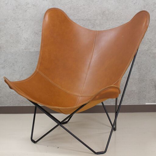 店S255)【高級チェア★】CUERO BKF CHAIR バタフライチェア レザー マリポサ ブラウン 一人掛け クエロ ビーケーエフ チェア 椅子