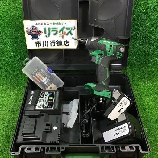 日立工機 HITACHI WH14DKL コードレス インパクト ドライバー 14.4V 日立バッテリー2個【市川行徳店】【店頭取引限定】【中古】管理番号：IT4TOQRQWVG8