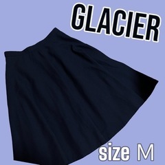 GLACIER グラシア 膝丈 スカート フレア ネイビー系 美品 Ｍ