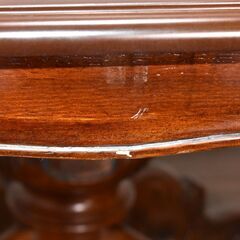 【ヤ取終了2/1】≪zy878≫イタリア 象嵌 ドローリーフ/拡張テーブル エクステンション 丸/ラウンド 楕円 ヴィンテージ風 41222-04