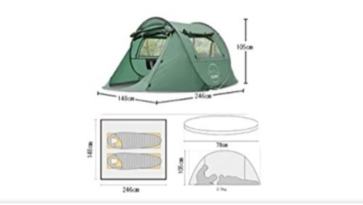 実売 1万円！ テント【残1個】KAZOOキャンプ用 自動屋外ポップアップテント防水用クイックオープニングテントキャリングバッグ付き