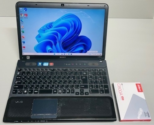 【受け渡し済み決定済み】① 配送可！　年賀状　MicrosoftOffice、新品SSD、Windows11搭載　フルHD　SONY製ノートパソコンVAIO　Word、Excel、カメラ、Bluetooth、ACアダプター付属、ソニー、バイオ