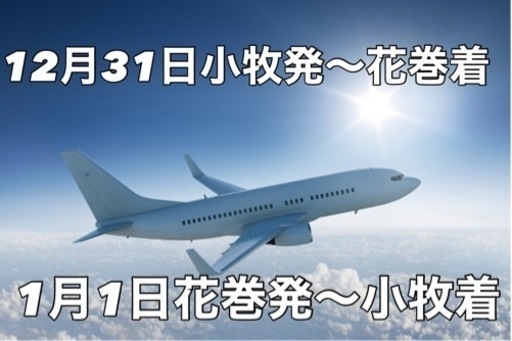 往復航空券】2022年12月31日名古屋小牧発〜花巻着→→2023年1月1日花巻