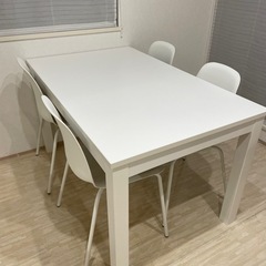 IKEA ダイニングテーブル レインベリ 伸長式 ホワイト