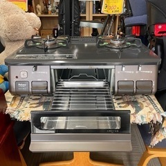 【超美品‼️】パロマ 2020年製 LP(プロパン)ガス用 ガステーブル 左強火/水無し片面焼きグリル チャコールブラウン♪