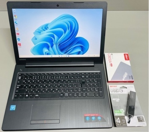 配送可！　年賀状　新品SSD、Windows11搭載　17年製Lenovo製ノートパソコン　フルHD、カメラ、Bluetooth、ACアダプター付属、