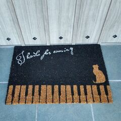 【取引完了】お洒落！猫＆ピアノの玄関マット