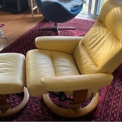 値下げエコーネス  リクライニングチェアー　総本革　当時定価24万¥