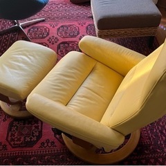 値下げエコーネス  リクライニングチェアー　総本革　当時定価24万¥