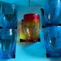 沖縄の伝統工芸品　琉球グラス5個セット