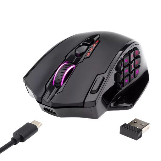 ★☆　新品　未開封　16個のプログラムボタン　プロ光学センサー　ワイヤレスゲーミングマウス　☆★  ★☆ 新品、未開封の「Redrago　 M913　ImpactElite」　ワイヤレスゲーミングマウスです。  ★☆ 16個のプログラム可能なボタン、16000 DPI、80時間バッテリー、プロ光学センサー、ＬＥＤデコ（8パターン）。