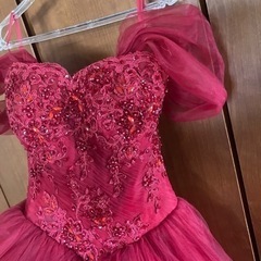 ドレス 結婚式 二次会 赤 パーティードレス