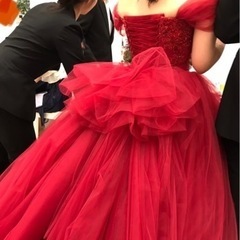 ドレス 結婚式 二次会 赤 パーティードレス