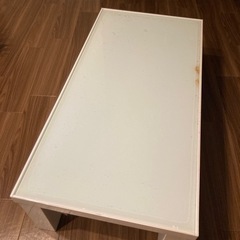 東京インテリア　強化ガラステーブル　ホワイト