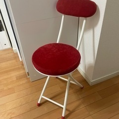折りたたみチェア　椅子　レッド　赤　スツール