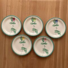 香蘭社　薔薇の花柄の銘々皿５枚
