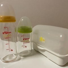 Pigeon 母乳実感 哺乳瓶、哺乳瓶レンジ消毒器