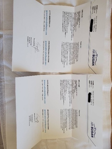 【価格交渉可】航空券往復×2【千歳/釜山】 価格交渉可】航空券往復×2【千歳/釜山】