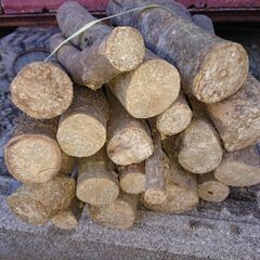 ⑥1/2用意分　乾燥済み　薪　　束にした薪　細めの広葉樹の薪を割...