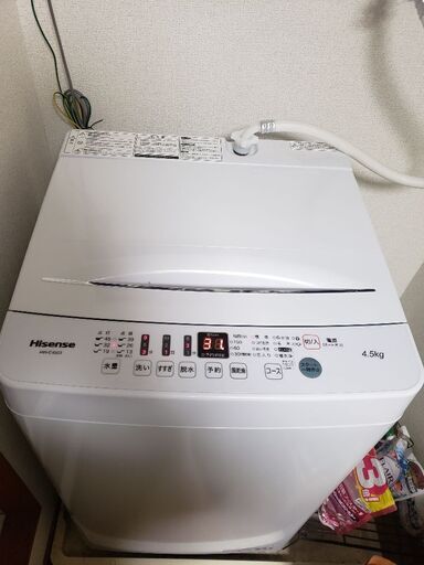 洗濯機　ハイセンス　約2年間使用　説明書アリ