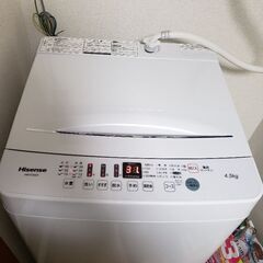 洗濯機　ハイセンス　約2年間使用　説明書アリ