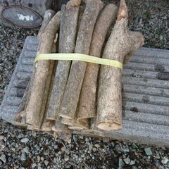 ⑧1/2用意分　乾燥済み　薪　　束にした薪　細めの広葉樹の薪を割...