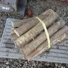 ⑨1/2用意分　乾燥済み　薪　　束にした薪　細めの広葉樹の薪を割...