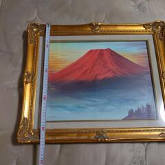 北野東湖☆絵画赤富士真筆証明書付き