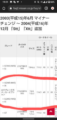 エクストレイル　NT30　16インチホイール4本