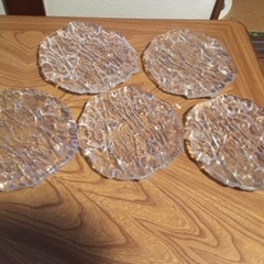 HOYAクリスタル　デザート皿　5枚セット　昭和レトロ