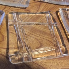 HOYA ガラス　デザート皿　5枚セット　昭和レトロ