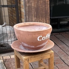 コーヒーカップ型植木鉢(ロゴあり)