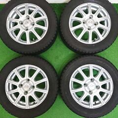 20年製 新品時のイボ・ラインあり 155/65R13 ワゴンR/ライフ/ラパン等 TOYO製スタッドレスタイヤ 社外アルミ付 ⑥ 20年製 新品時のイボ・ラインあり 155/65R13 ワゴンR/ライフ/ラパン等