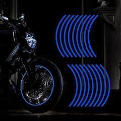 ブルー　ホイールリムステッカー　１６～１８インチ　バイク　車　タイヤ