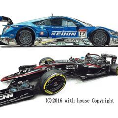 NC-356 KEIHIN NSX/F-1限定版画 直筆サイン額装●作家平右ヱ門