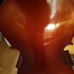 【再掲・手渡しのみ】チェロ 美品 フルボディ ソフトケース、弓付き