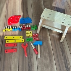 工具遊びセット　大工さん　おもちゃ　木のおもちゃ