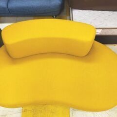 【リサイクルストアスターズ鹿大店】2人掛け　ビーンズ　ローソファ　イエロー