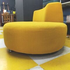 【リサイクルストアスターズ鹿大店】2人掛け　ビーンズ　ローソファ　イエロー