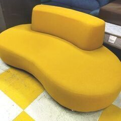 【リサイクルストアスターズ鹿大店】2人掛け　ビーンズ　ローソファ　イエロー